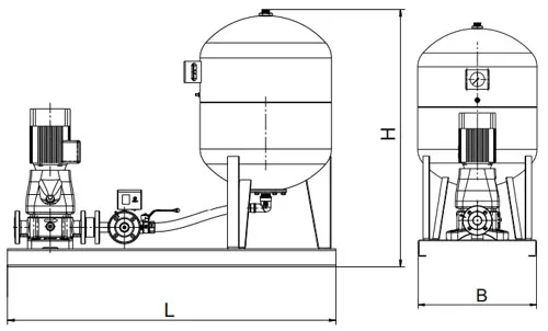 Насосная станция CNP PFFS2 CDM10-6S16S CDM3-12 поверхностная, корпус - чугун, мощность одного насоса - 2.2кВт, 380В
