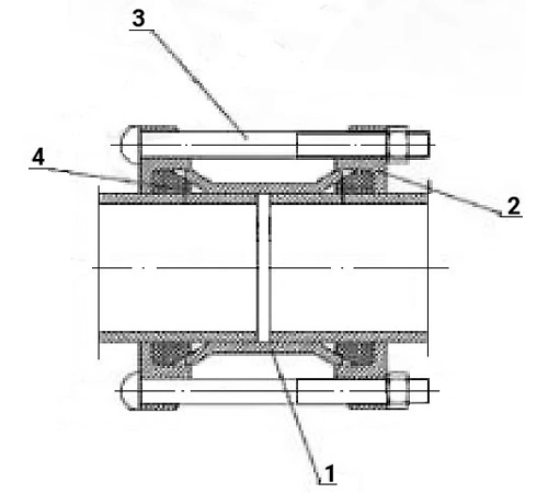 Муфта соединительная ДРК CCDS2112E-SS Ду150 Ру16, корпус - сталь S235, уплотнение - EPDM, обжимной диаметр 159-182мм TIAN