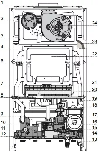 Котел газовый Ariston CARES XC 15 FF 16.7 кВт настенный конвекционный двухконтурный