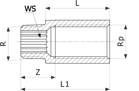 Удлинитель Viega 3525 3/4″ Дн20 Ру25 длина 30 мм, внутренняя/наружная резьба, корпус – бронза