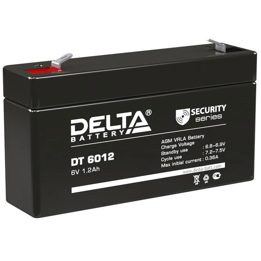 Аккумулятор ОПС Delta DT свинцово-кислотный 6 В 1.5 А.ч DT 6015
