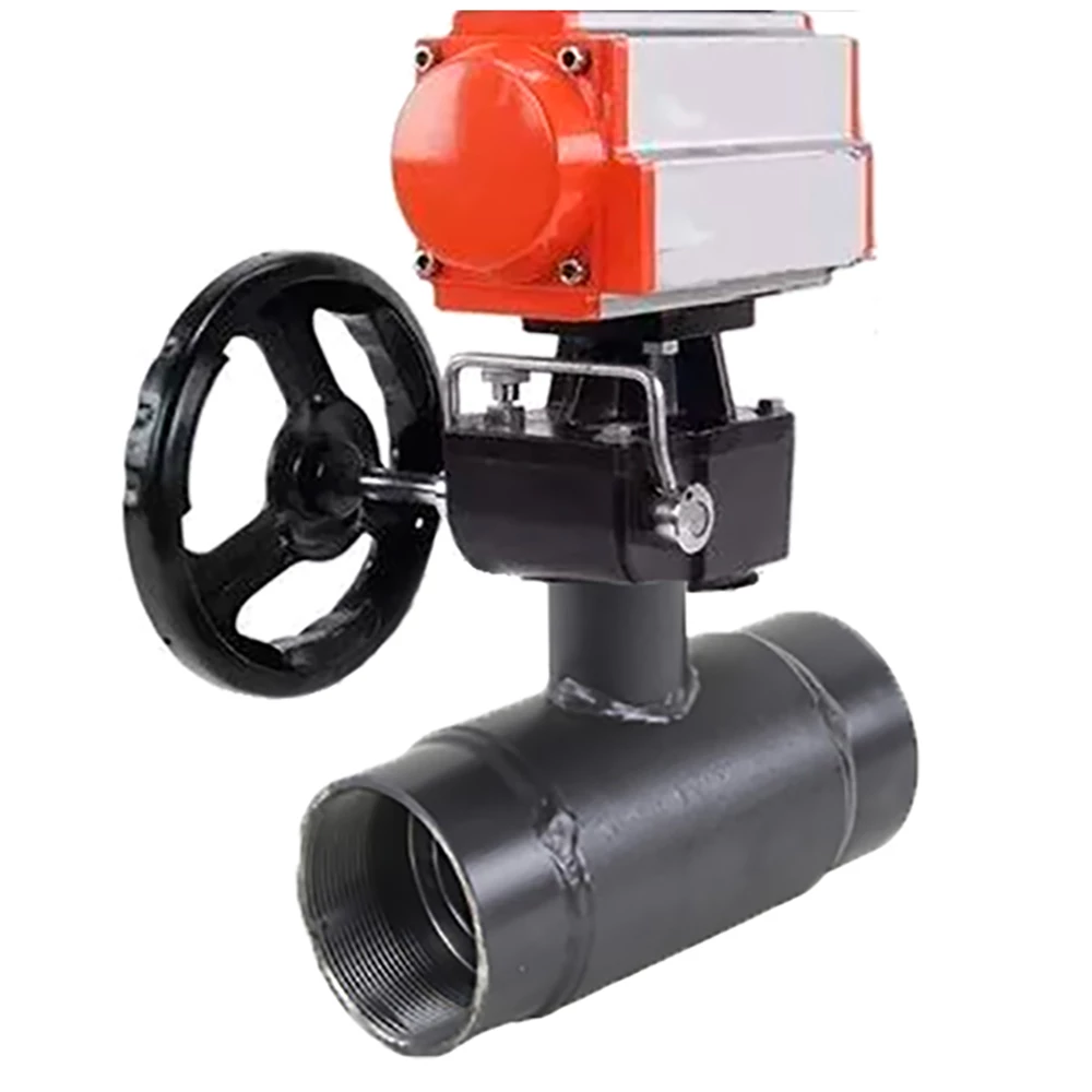 Кран шаровой ALSO КШ.М.Р.065.25-01 2 1/2″ Ду65 Ру25 стандартнопроходной, внутренняя резьба, корпус - сталь 20, уплотнение - PTFE, управление - пневмопривод PA-DA-083 с ручным дублером HDM-2