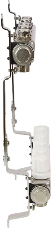 Группа коллекторная Aquasfera 9504 Ду25 Ру10 внутренняя резьба, выходов 7х3/4″ наружная резьба под евроконус с балансировочными и регулирующими клапанами, нержавеющая сталь