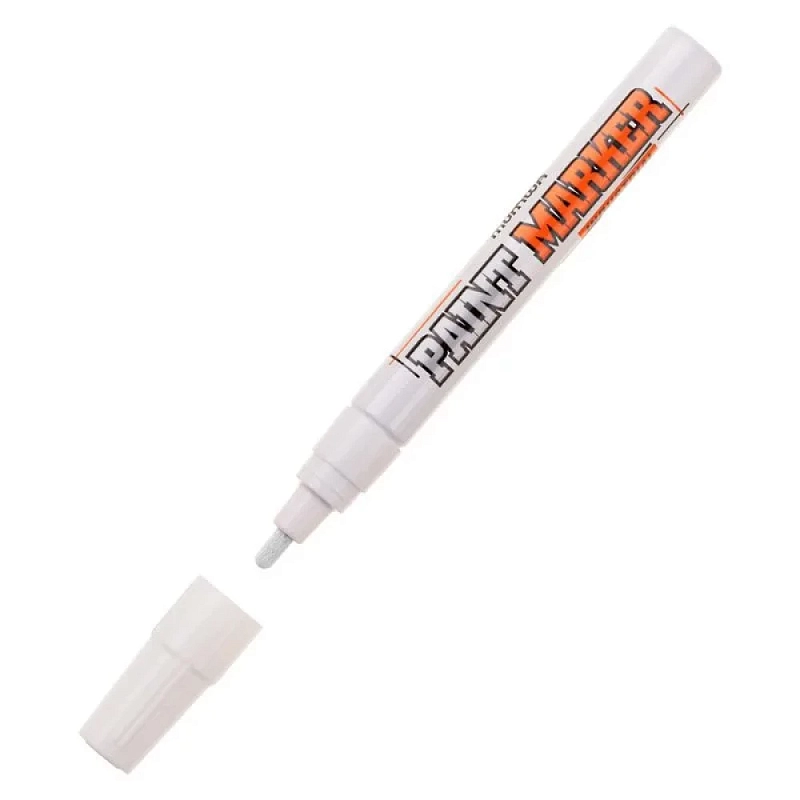 Маркер-краска MunHwa INDUSTRIAL толщина линии - 4 мм, нитро-основа, цвет - белый