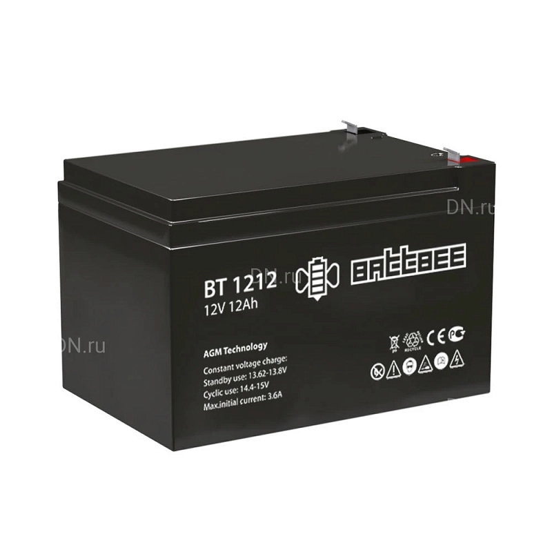 Аккумуляторная батарея BattBee BT 1212 151х98х101мм, напряжение - 12В, емкость - 12Ач, тип - AGM